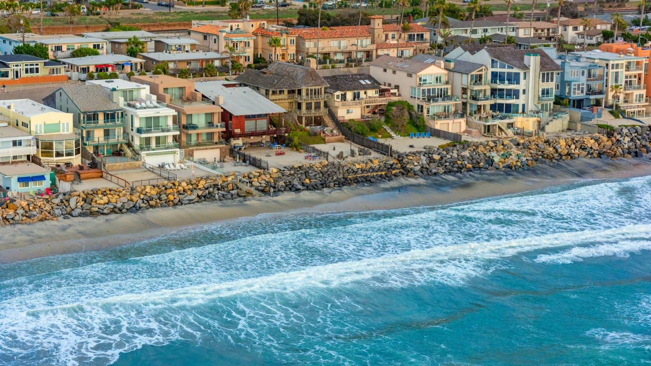 The northern San Diego County community of Oceanside, California shot from an altitude of about 800 feet during a helicopter photo flight.