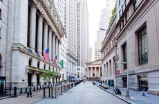 Wall Street and New York Stock Exchange in Downtown Manhattan