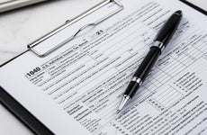Tax Form 1040 Filing on Office Desk