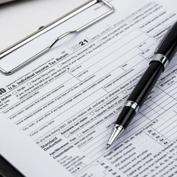 Tax Form 1040 Filing on Office Desk