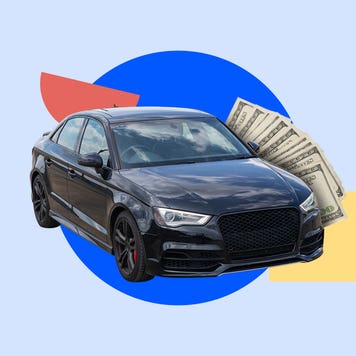 A car and a stack of cash