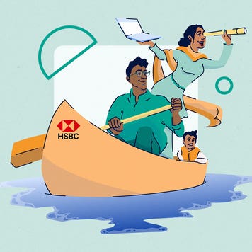 illustration of two people in boat