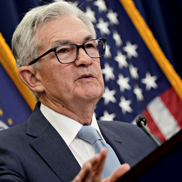 Fed Chair Jerome Powell speaks to journalists at a post-meeting news conference