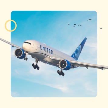 design element including airplane flying in the sky