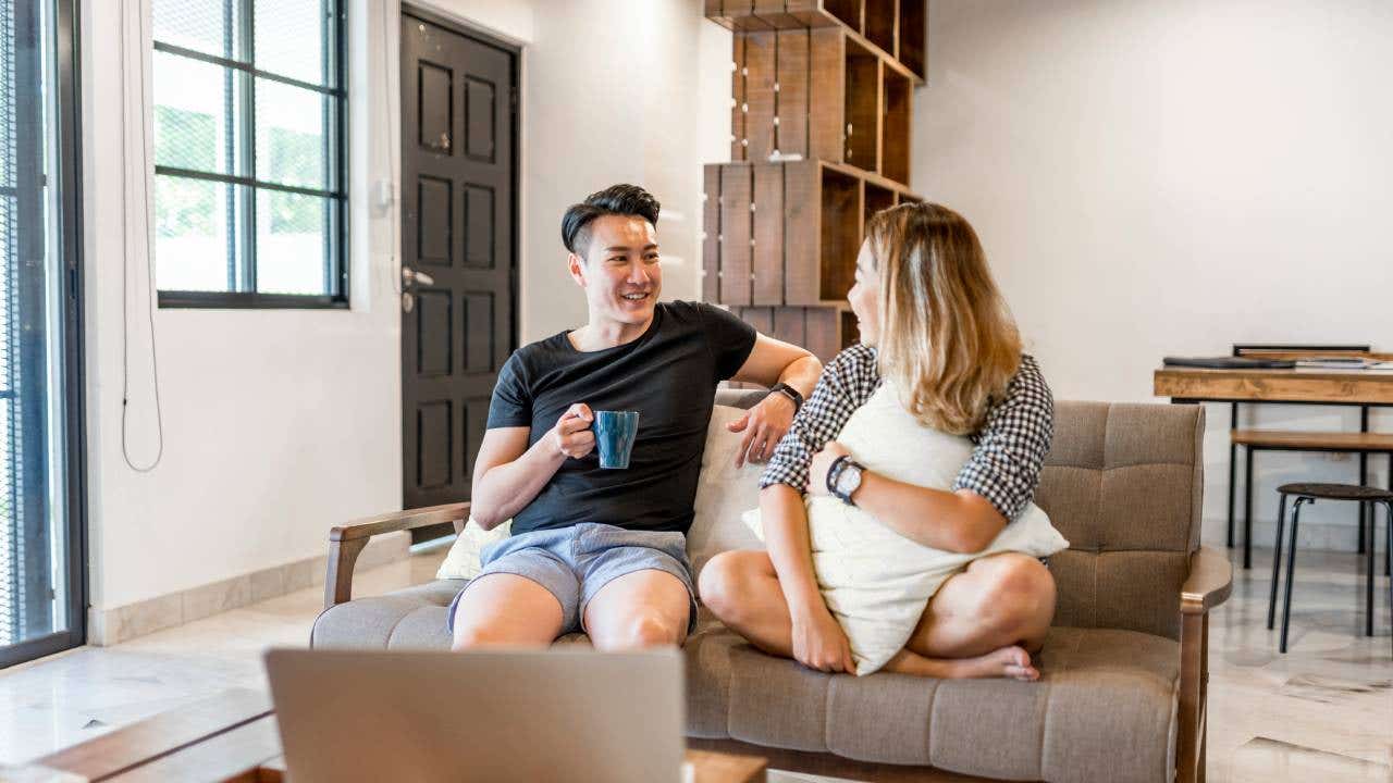 Young couple at home in Kuala Lumpur