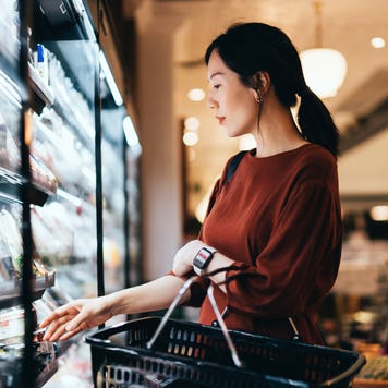Woman shopping at a grocery store