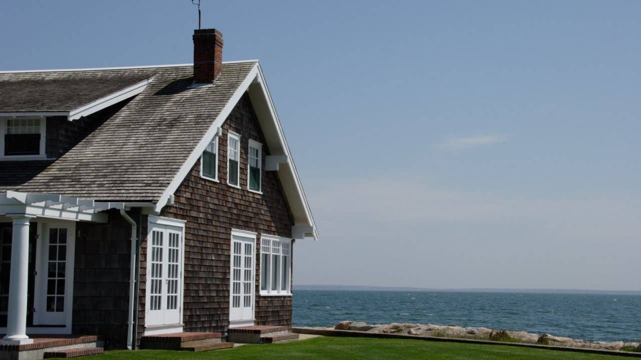 Cute traditional Cape Building on the coast of Cape Cod