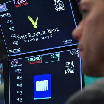 monitors on New York Stock Exchange floor