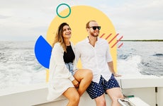 Illustrated image of a couple on a boat
