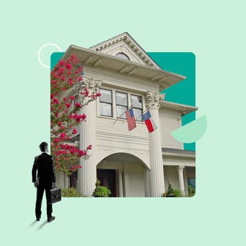 Building in Texas with illustrated graphic designs