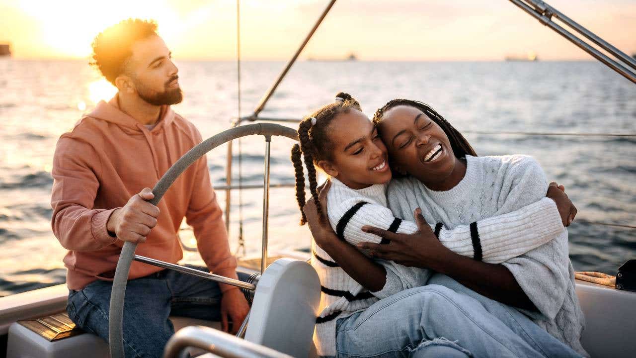 Family enjoys their time on the yacht together