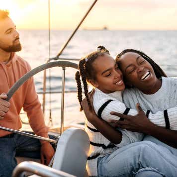Family enjoys their time on the yacht together
