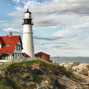 Lighthouse at Cape Elizabeth in Maine, USA