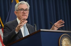 Chairman of the US Federal Reserve Jerome Powell speaks during a news conference