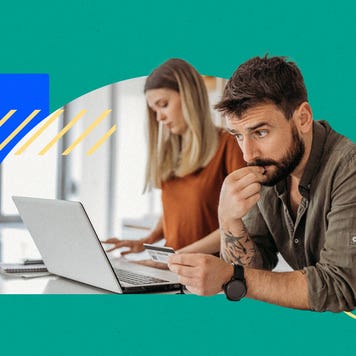 design element including a couple staring at their computers