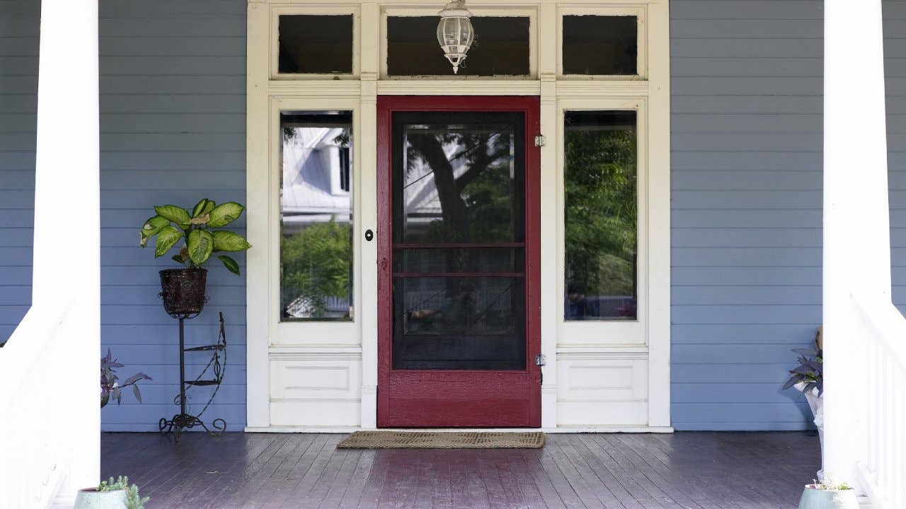 Front porch and front door of house