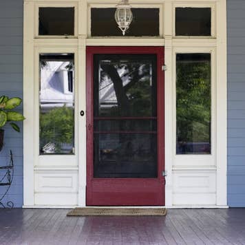 Front porch and front door of house
