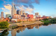 Nashville, Tennessee downtown skyline at Cumberland River.