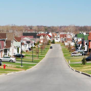 Modern residential houses, street view