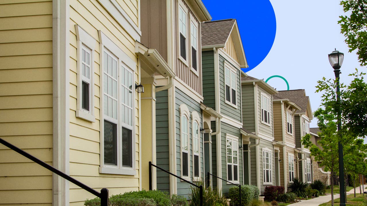 housing market predictions 2023 - row homes photo illustration