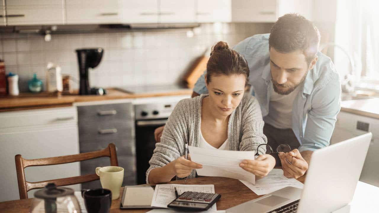 Photo of a young couple going through financial problems