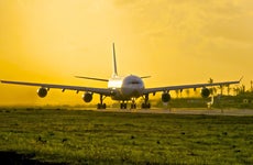 Air France A340 departing PJIA at Sunset