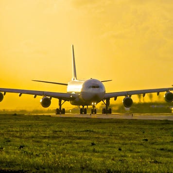 Air France A340 departing PJIA at Sunset