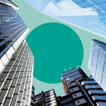 artistic rendition of skyscrapers