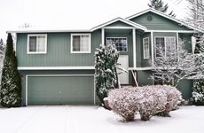 Split level home after first snow fall of the season.