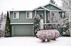 Split level home after first snow fall of the season.