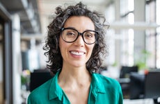 Close-up of a smiling mid adult businesswoman