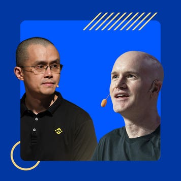 Binance and Coinbase executives talking