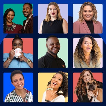Nine headshots of social media influencer personalities