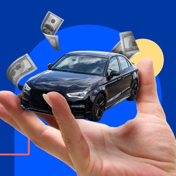 design image of an auto being held in a hand