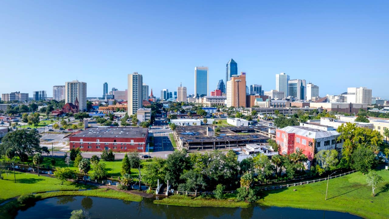 View of the modern architecture of downtown Jacksonville,Florida