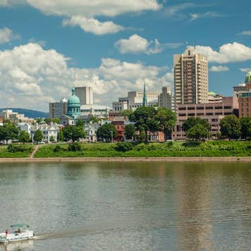 Harrisburg skyline along the banks of the Susquehanna River