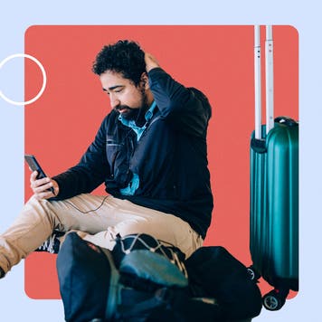 Man on phone at airport