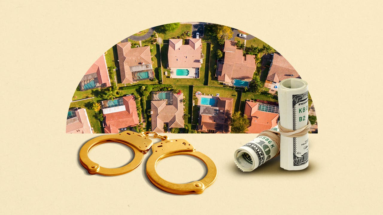 case shiller index - homes, golden handcuffs, cash - photo illustration
