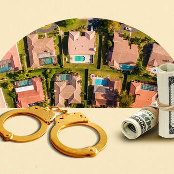 case shiller index - homes, golden handcuffs, cash - photo illustration