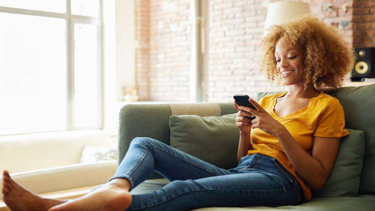 Woman Using Social Media on Smart Phone