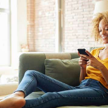 Woman Using Social Media on Smart Phone