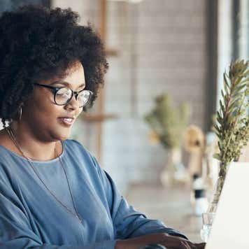 Woman checking emails