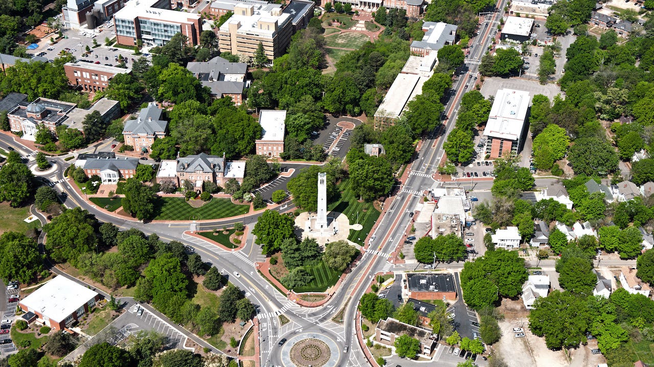 sell a house in raleigh - aerial view of nc state campus in raleigh