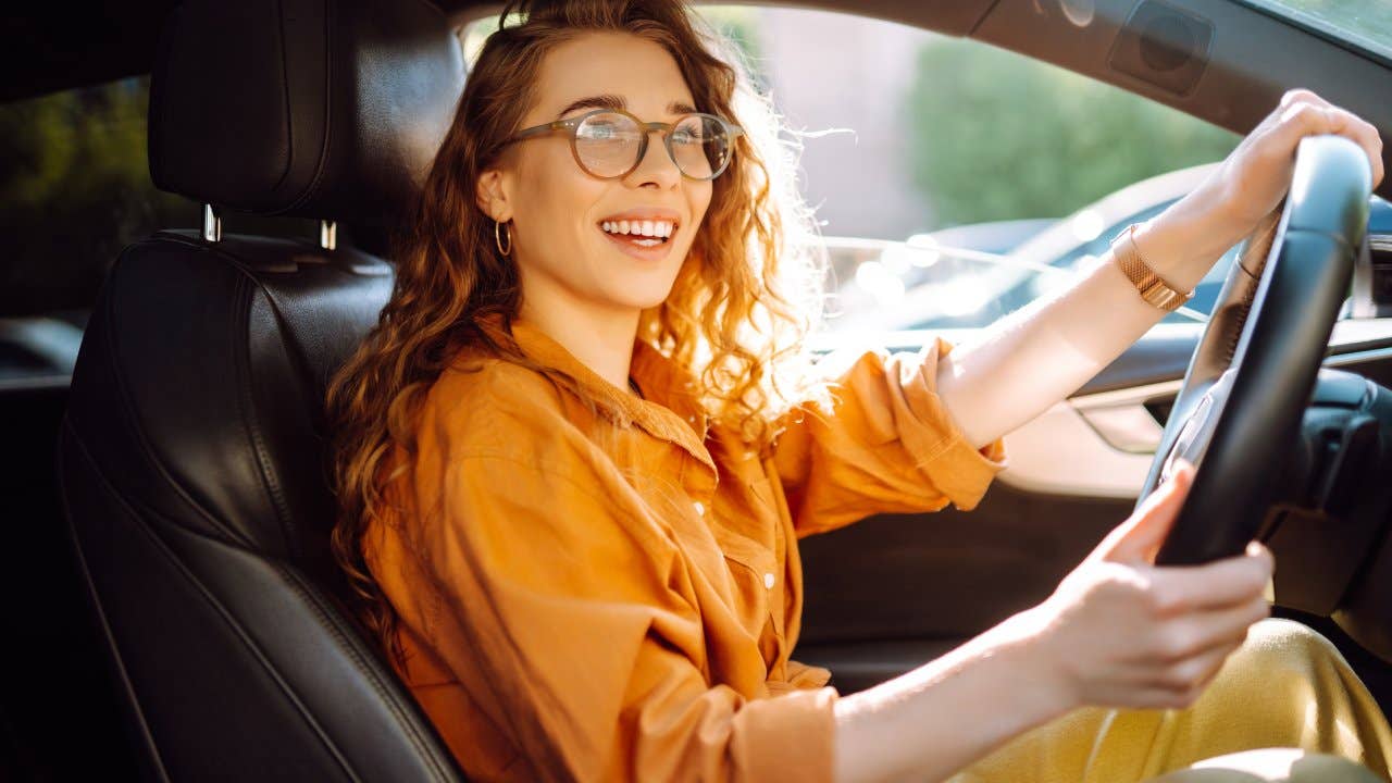 woman driving a car