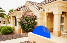 spanish style home with tile roof - photo illustration