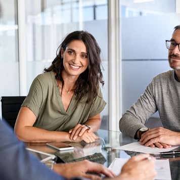 Couple meeting with a financial advisor