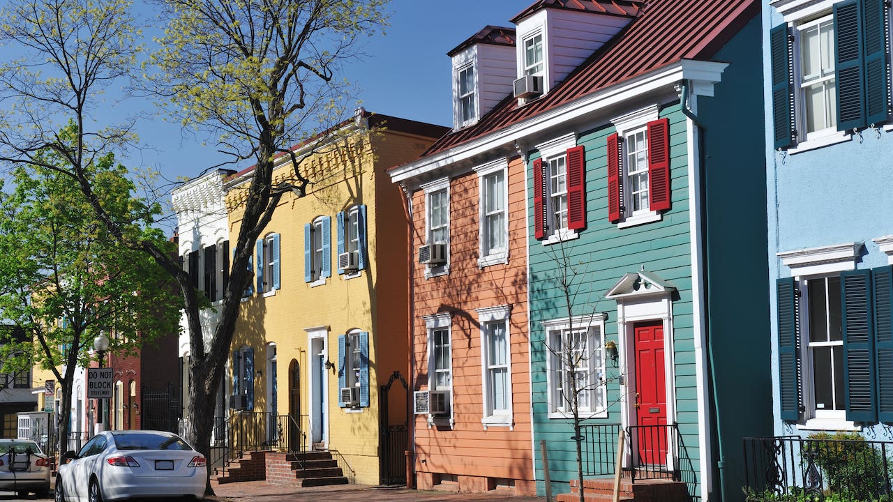 Colorful Historic Row Houses in Georgetown washington dc