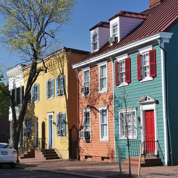 Colorful Historic Row Houses in Georgetown washington dc