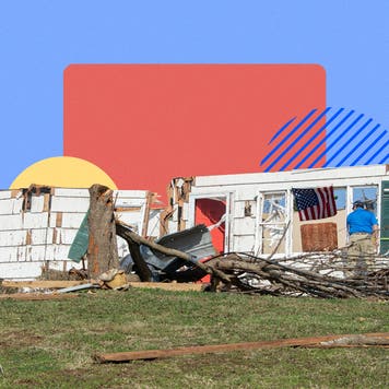 A house destroyed by extreme weather