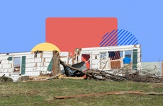 A house destroyed by extreme weather